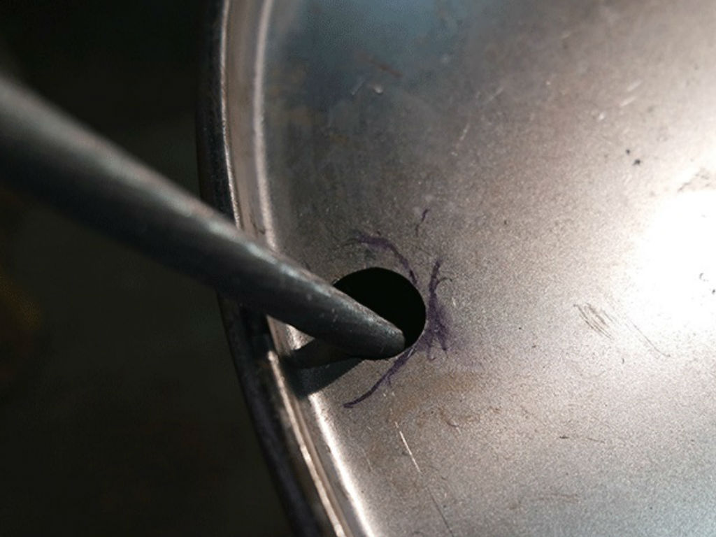 hole cut in sheet metal