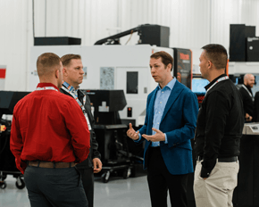 Brad Keselowski at shop opening