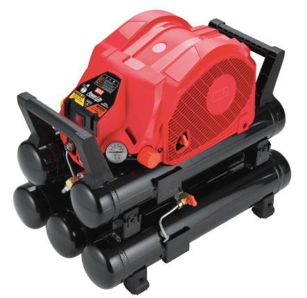 The heart of the PowerLite system is its air compressors, here the 5-tank AKHL 1260EX